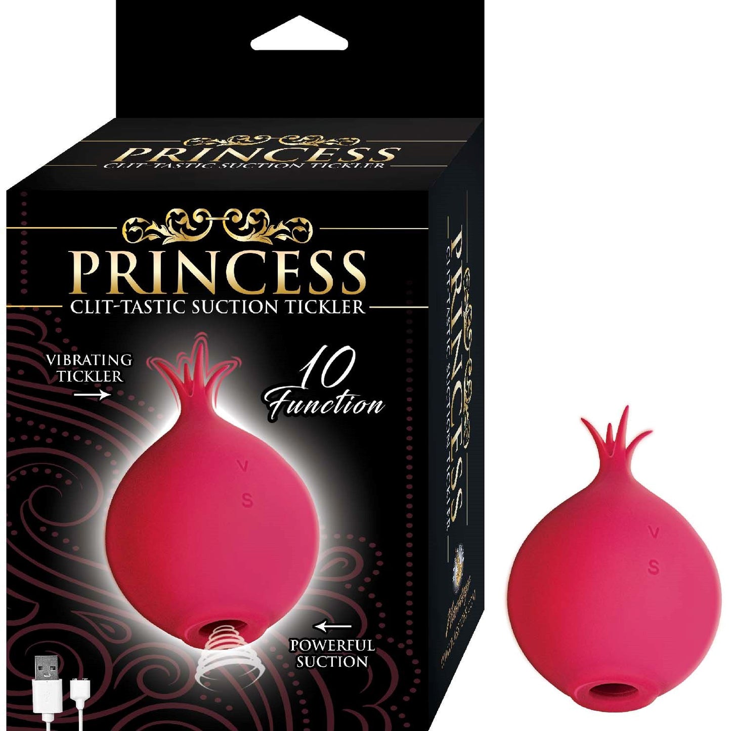 Princess Clit-tastic Suction Tickler Red Clitoral Stimulator