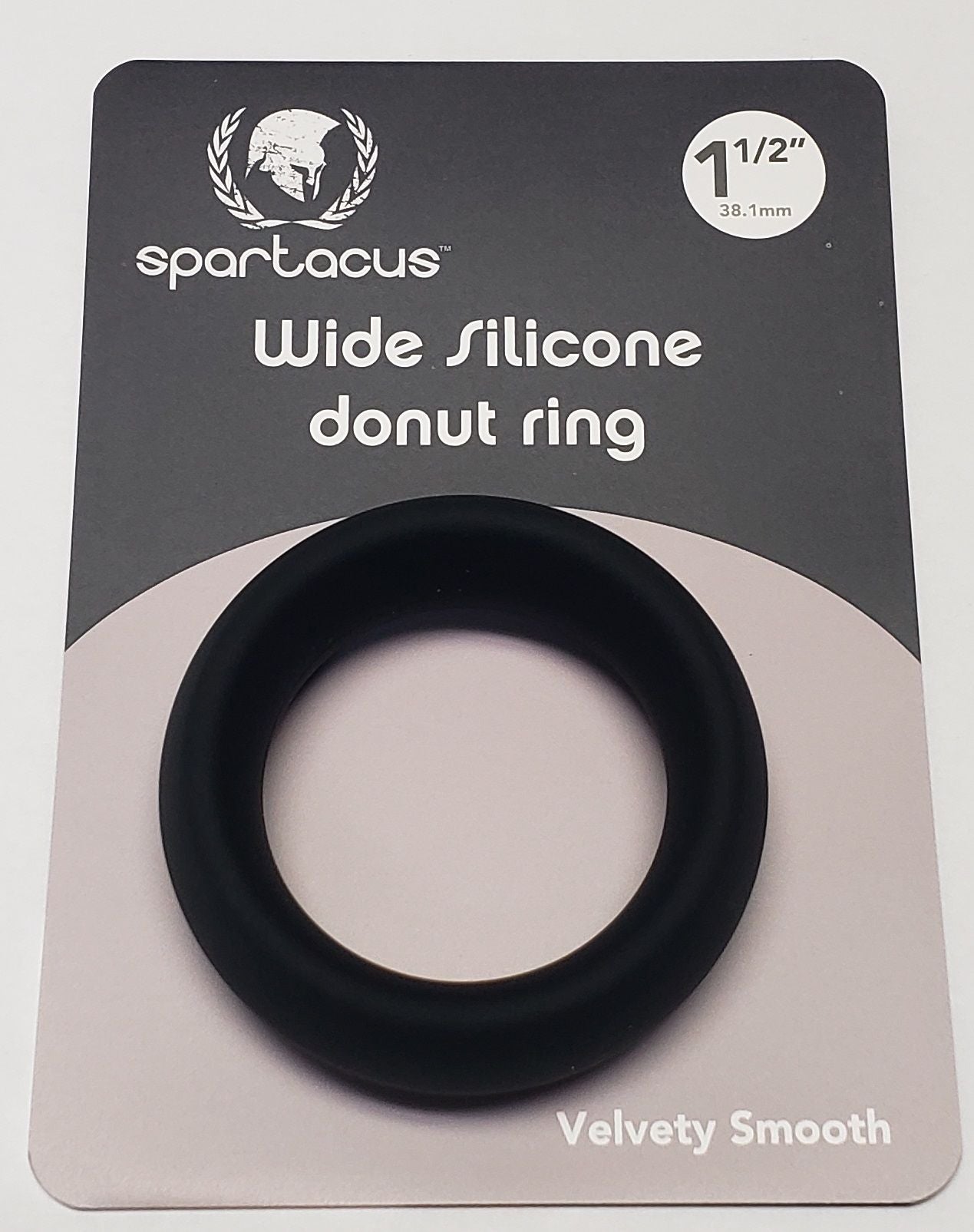 Wide Silicone Donut Penis Ring Black 1.5 "