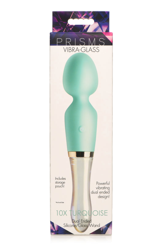 Prisms Vibra-Glass Turquoise Glass Wand Dual End