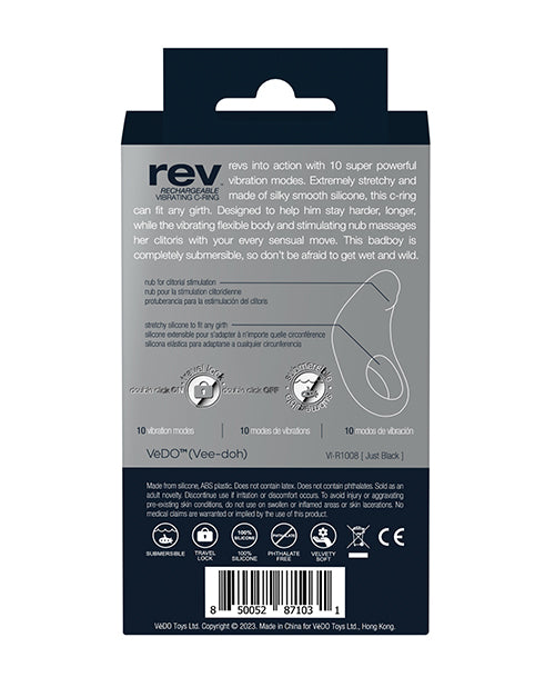 Vedo Rev Rechargeable Penis-Ring Vibrating Black