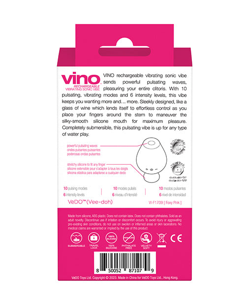 Vino Vibrating Sonic Clitoral Stimulator Pink