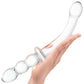 G-Spot Glass Ribbed Dildo w/ Handle Grip