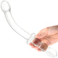 G-Spot Glass Ribbed Dildo w/ Handle Grip