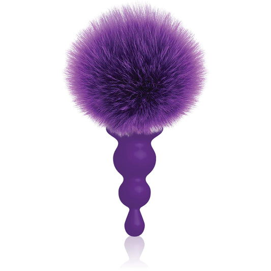 The 9s Cottontails Bunny Tail   Beaded Purple Butt Plug