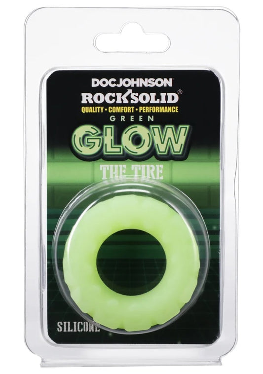 Rock Solid Tire Penis Ring Green Glow