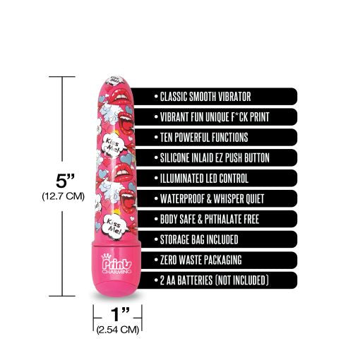 Prints Charming Pop Tease 5in Mini Vibrator  Kiss Me Pink