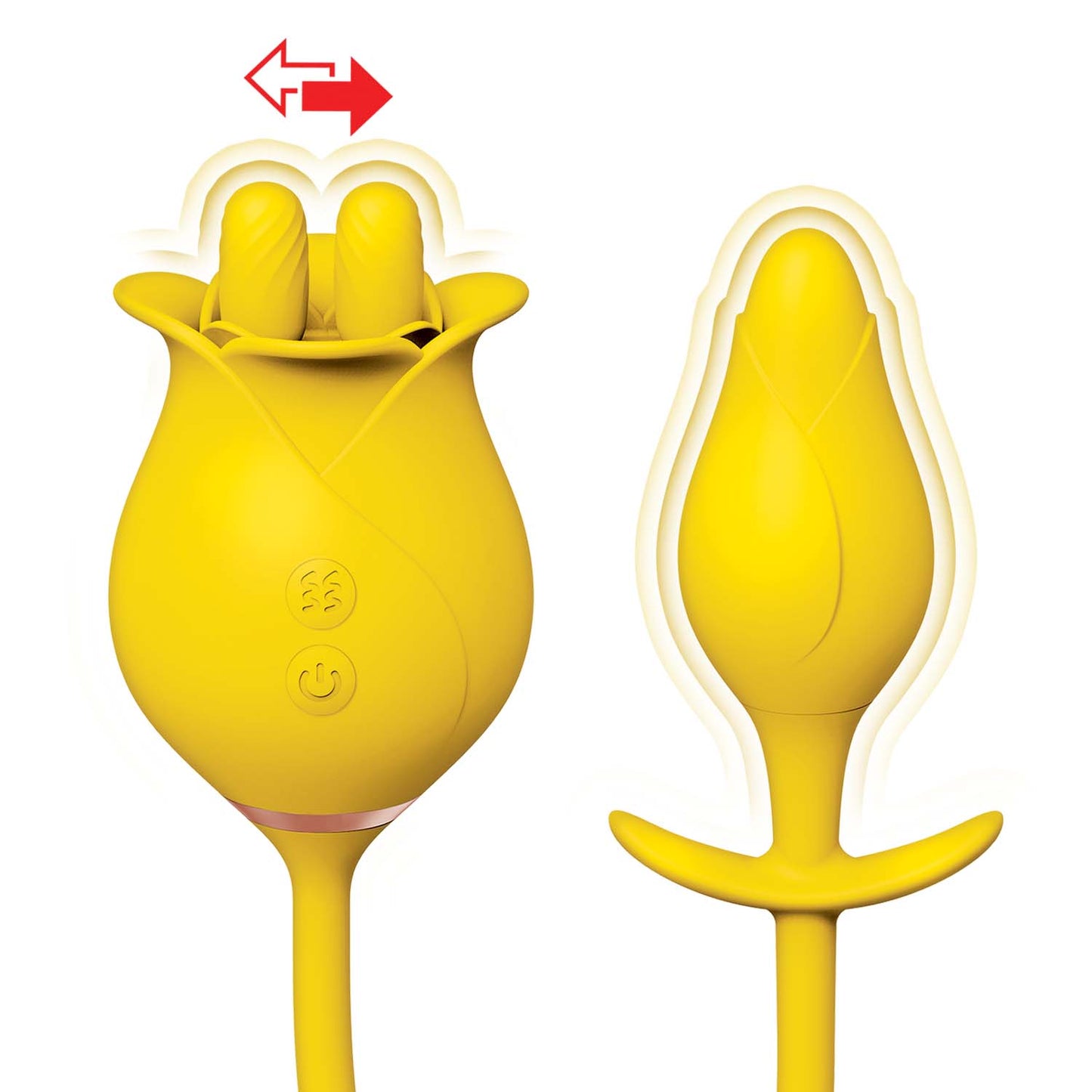 Clit-Tastic Tulip Finger Clitoral Massager & Plug Yellow