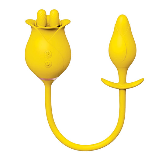 Clit-Tastic Tulip Finger Clitoral Massager & Plug Yellow