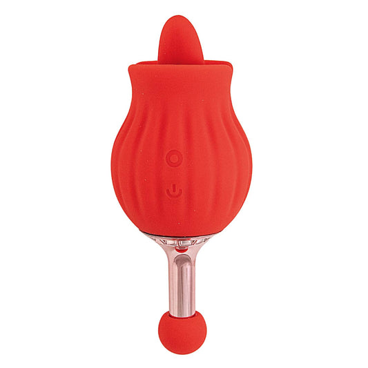 Clit-Tastic Rose Bud Dual Clitoral Massager Red
