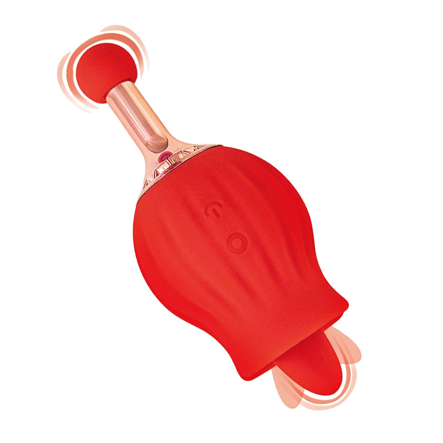 Clit-Tastic Rose Bud Dual Clitoral Massager Red