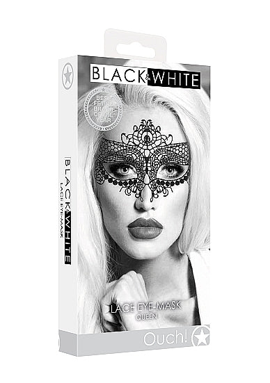 B&W Lace Eye Mask Queen