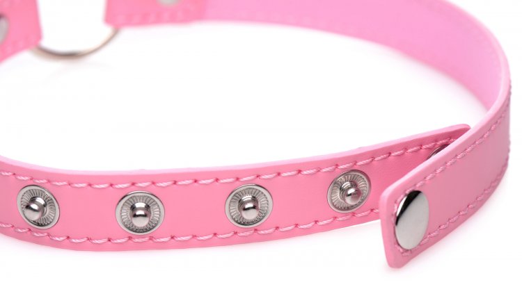 Kinky Kitty Ring Slim Choker Pink