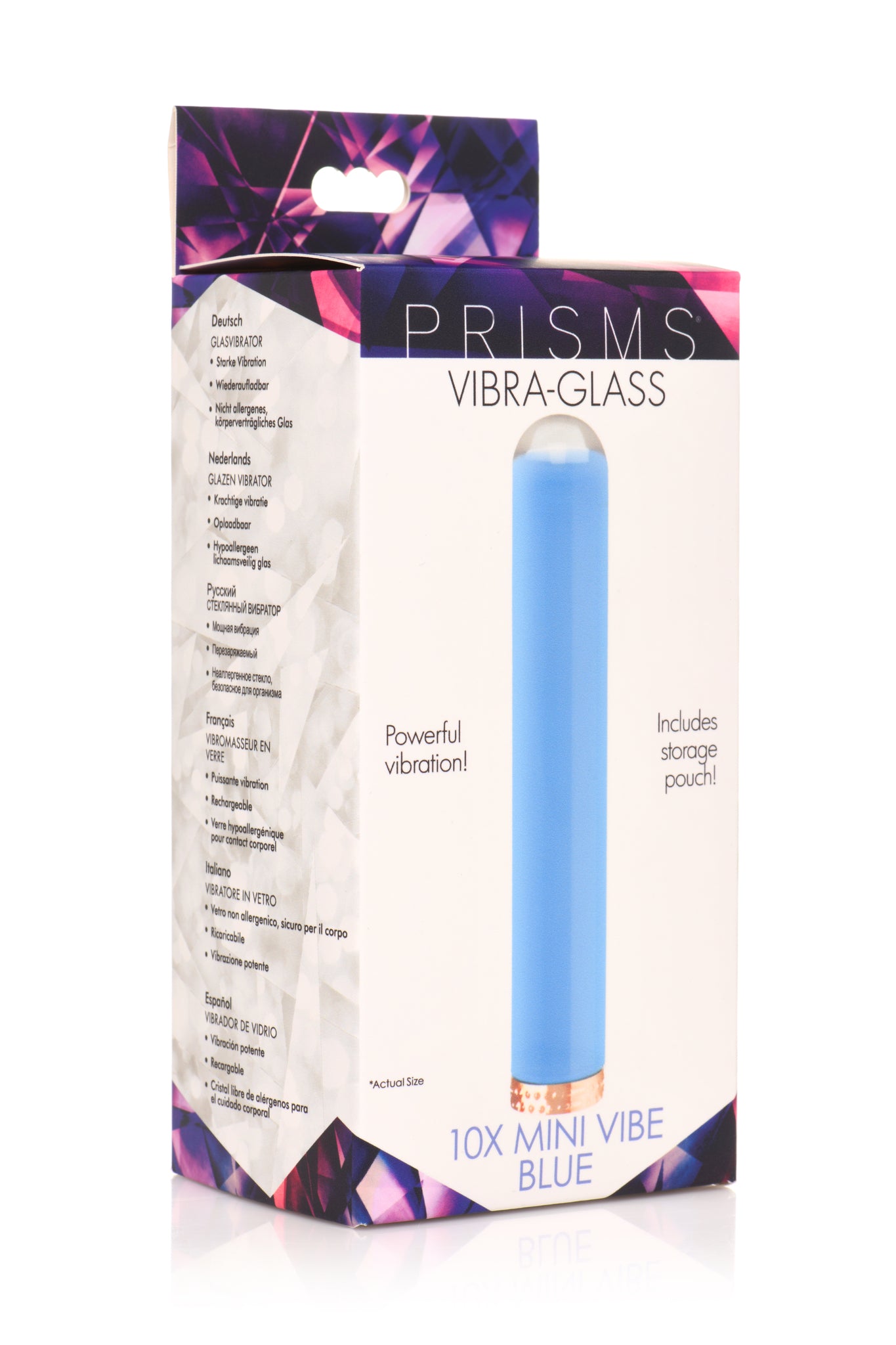 Prisms Glass Bullet Vibrator Blue