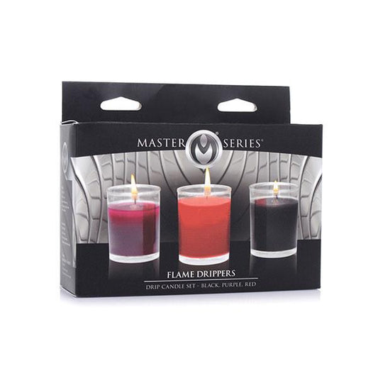 Master Series Flame Drippers Candle Set Black Red Purple