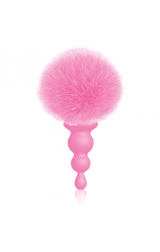 The 9s Cottontails Bunny Tail  Beaded Pink Butt Plug