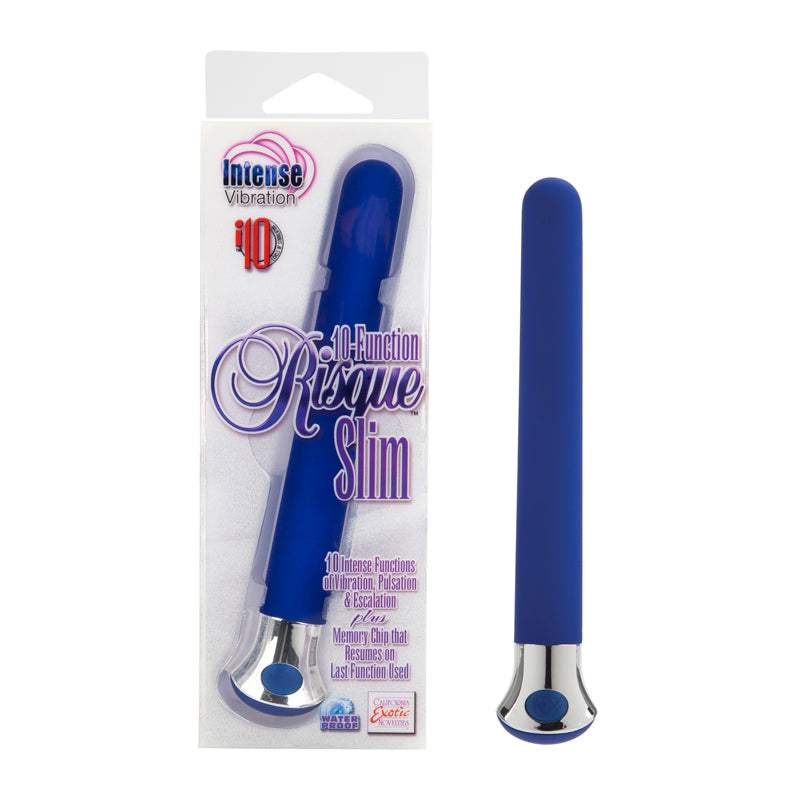 Risque Slim 10 Function Blue Classic Vibrator