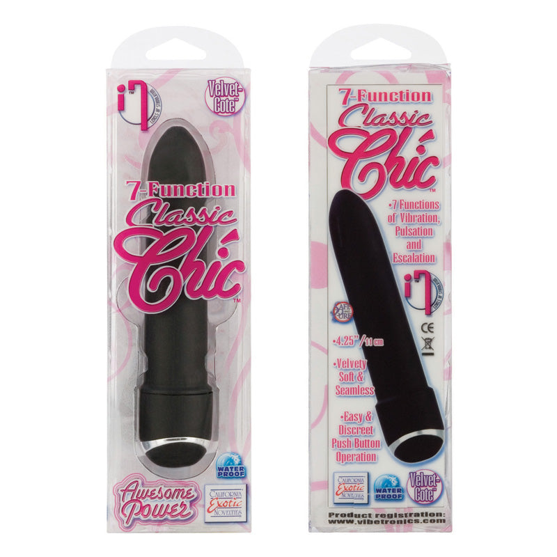 7 Function Classic Chic 4in Black Classic Vibrator