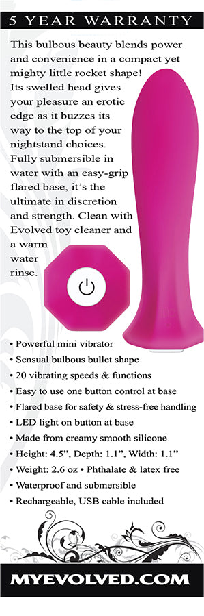 Evolved The Queen Rechargeable Silicone Mini Vibrator Pink