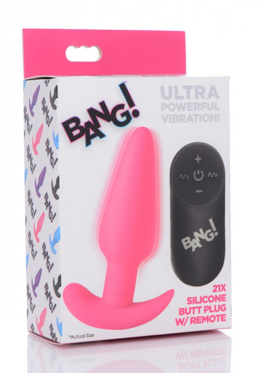 Bang! 21x Vibrating Silicone w/ remote Butt Plug