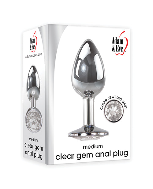 Adam & Eve Clear Gem   Medium Butt Plug