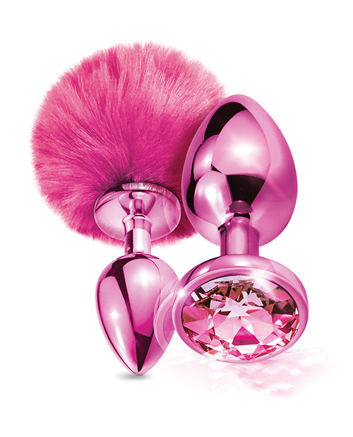 Nixie Metal Set Pom Pom & Jewel Pink Metallic Butt Plug