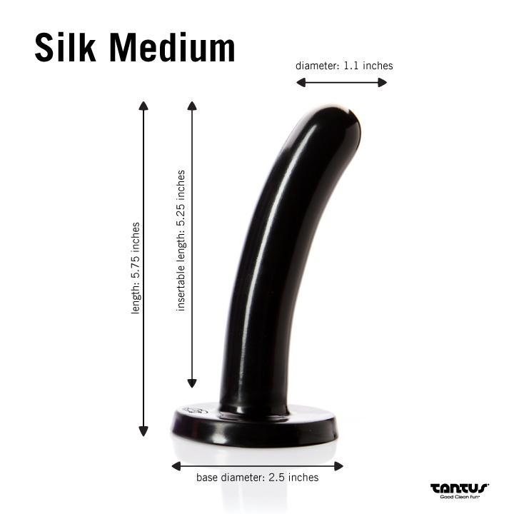 Silk Medium Black Dildo