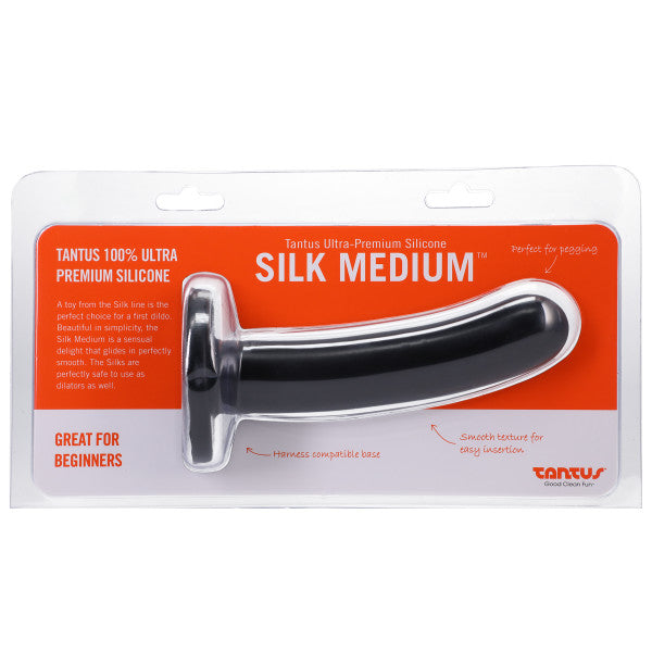 Silk Medium Black Dildo