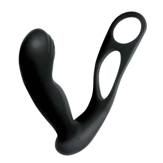 Butts Up Prostate Massager W/ Scrotum & Cock Ring Black