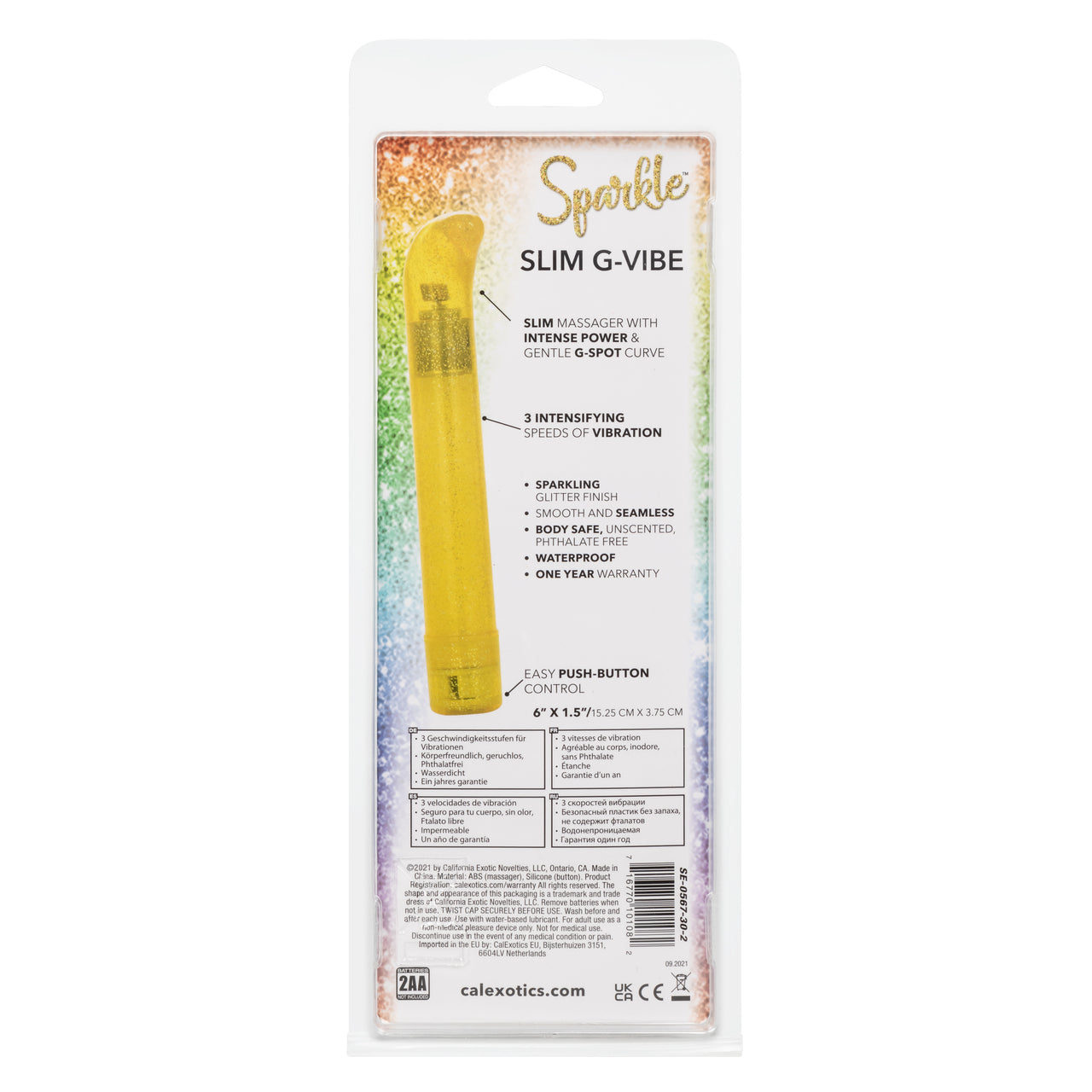 Sparkle Slim G-vibe Yellow G-Spot Stimulator