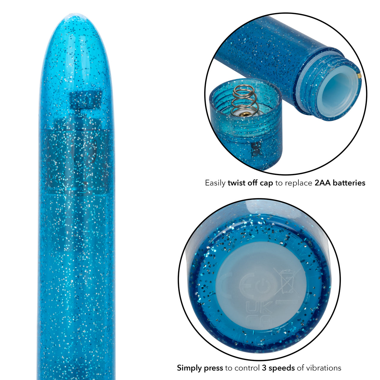 Sparkle Slim Vibe Blue Classic Vibrator