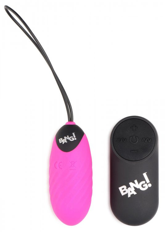 Bang! Swirl Silicone Vibrating Egg Pink