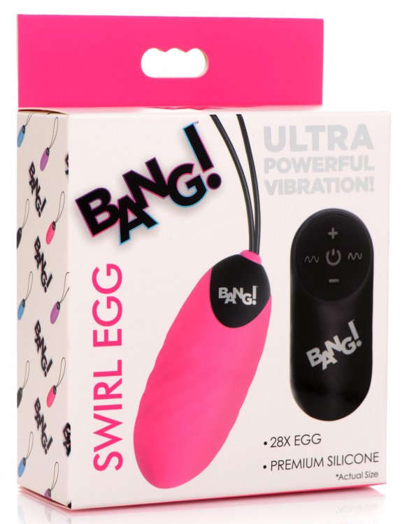 Bang! Swirl Silicone Vibrating Egg Pink