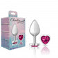 Cheeky Charms Heart Bright Pink Medium Silver Butt Plug