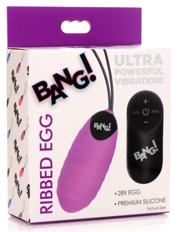 Bang! Swirl Silicone  Vibrator Egg Purple