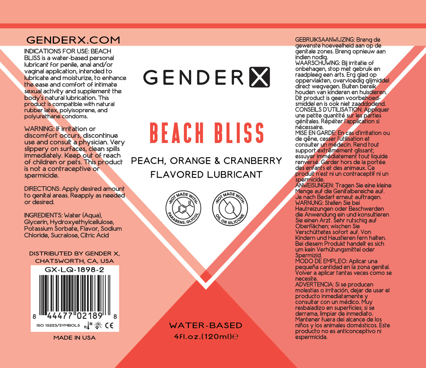 Gender X Beach Bliss Flavored Lube 4 Oz