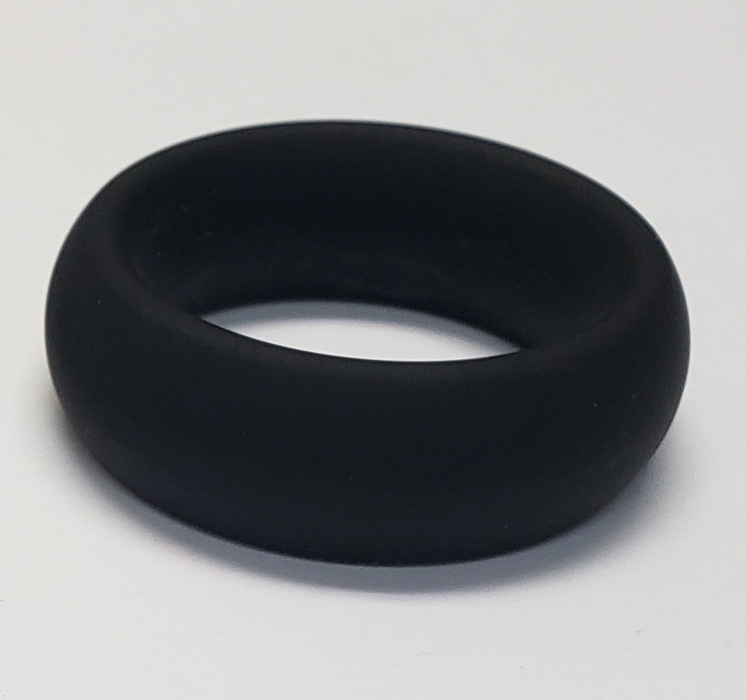 Wide Silicone Donut Penis Ring Black 1.5 "