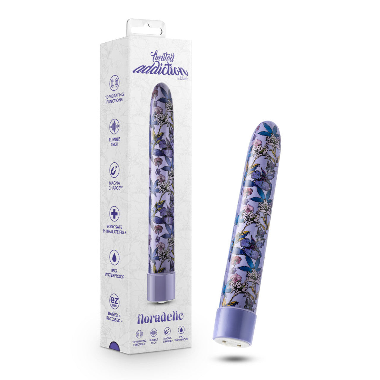 Limited Addiction Floradelic 7 Classic Vibrator  Purple