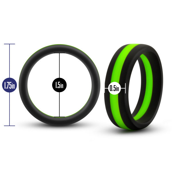 Performance Silicone Go Pro Cock Ring Black/green/black