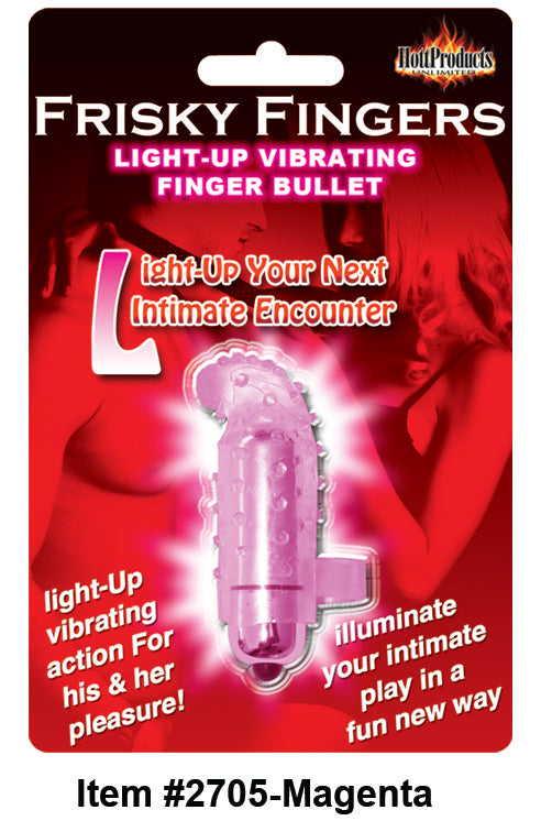 Light Up Frisky Finger Magenta Finger Vibrator