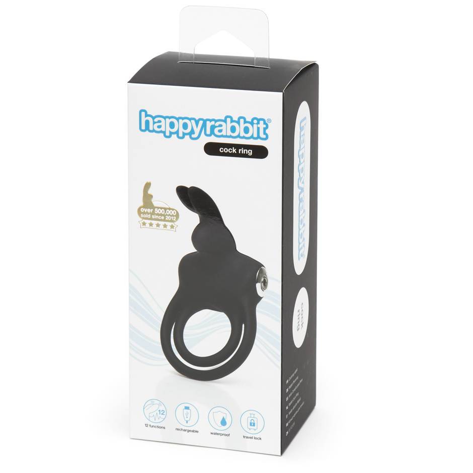 Happy Rabbit Stimulating Usb Rechargeable Cock Ring Black