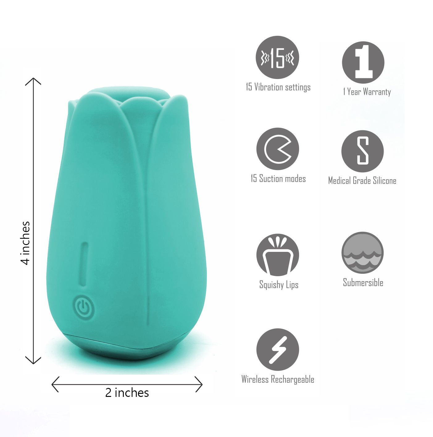 Tulip Pro Suction Vibe Teal Rechargeable