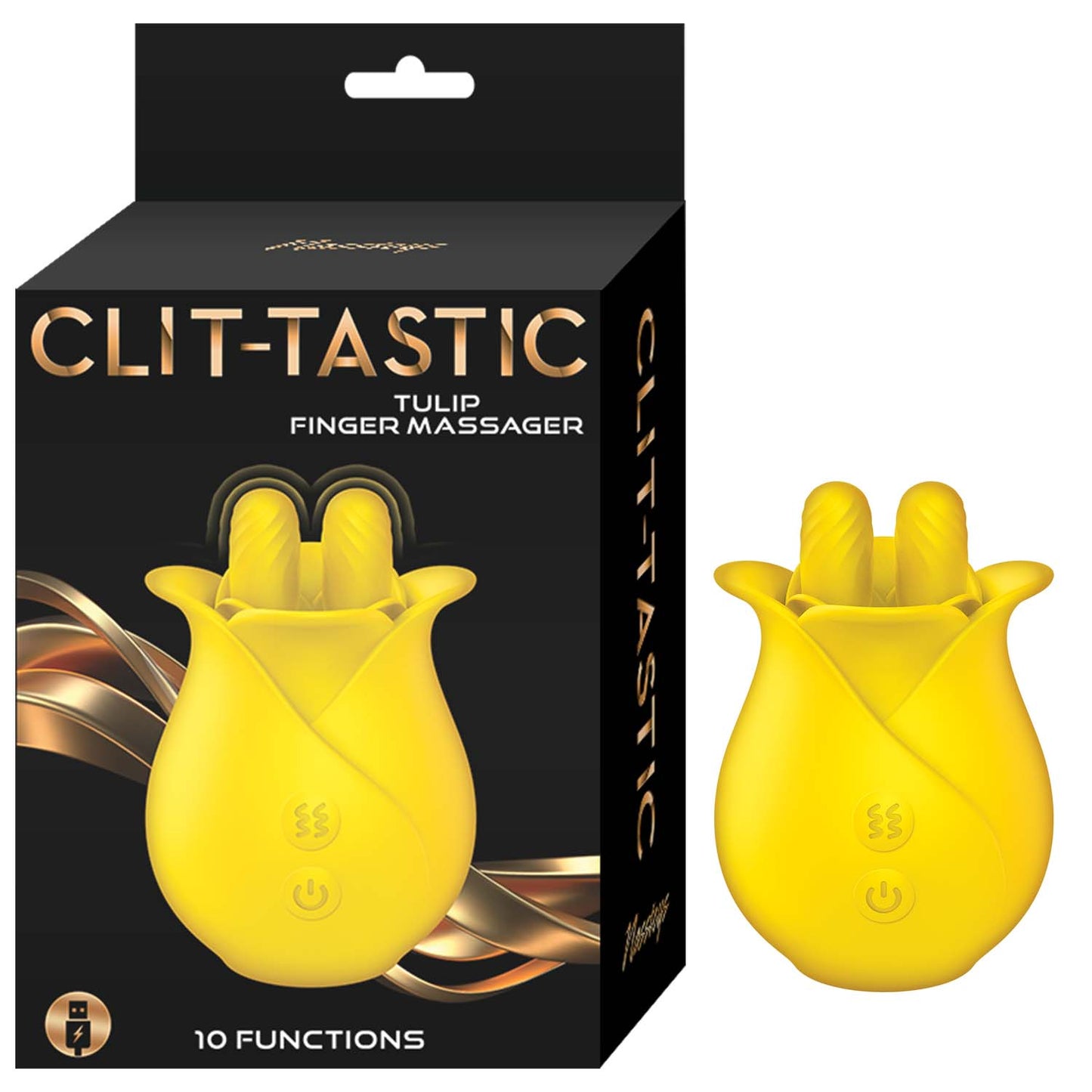 Clit-Tastic Tulip Finger Clitoral Massager Yellow