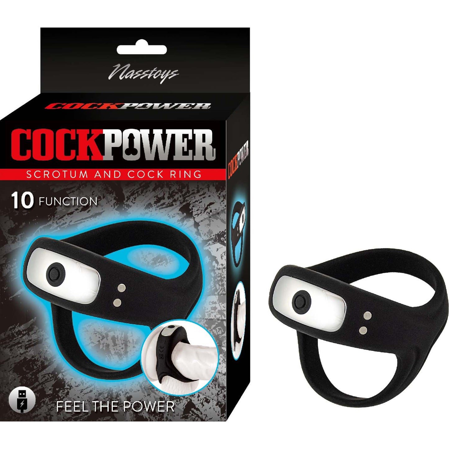 Cockpower Scrotum & Penis Ring Black