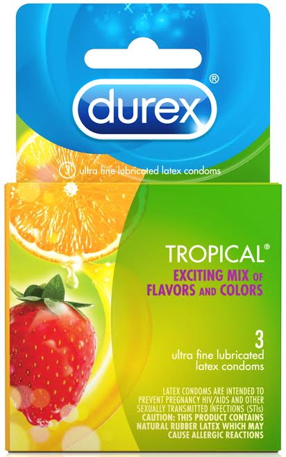 Durex Tropical 3 Pack  Flavored Condom