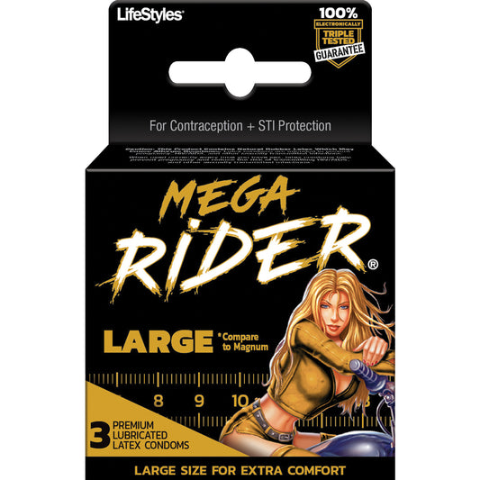 Mega Rider 3 Pk Condom