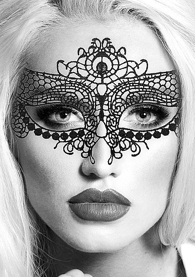 B&W Lace Eye Mask Queen