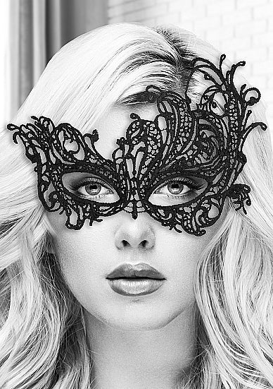 B&W Lace Eye Mask Royal