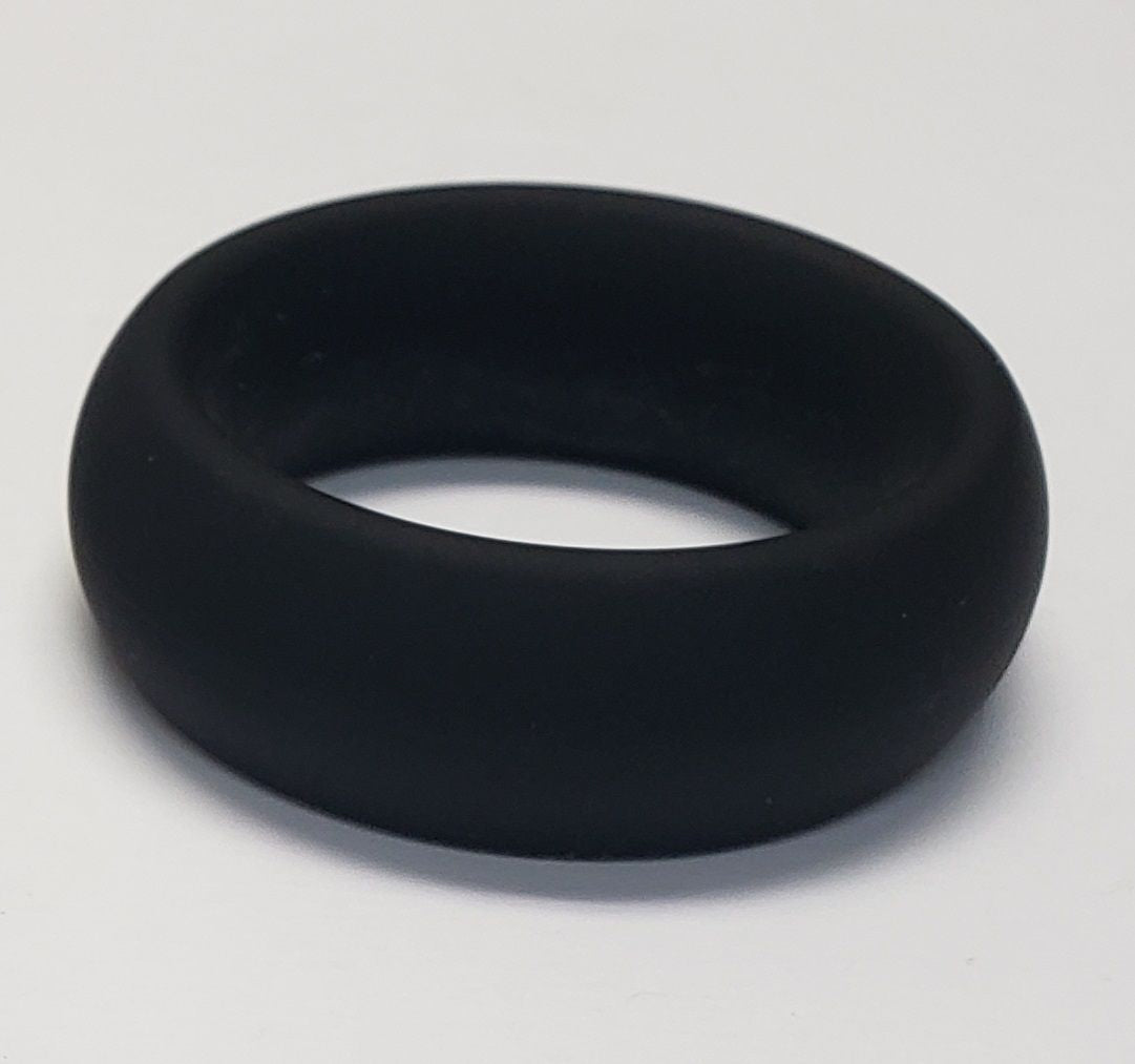 Wide Silicone Donut Penis Ring Black 2"