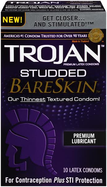 Trojan Studded Bareskin 10 Pack Condom