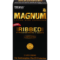 Trojan Magnum Ribbed 12 Pack Condom